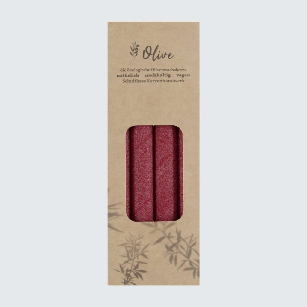 Olivenstabkerze - Dunkelrot 17