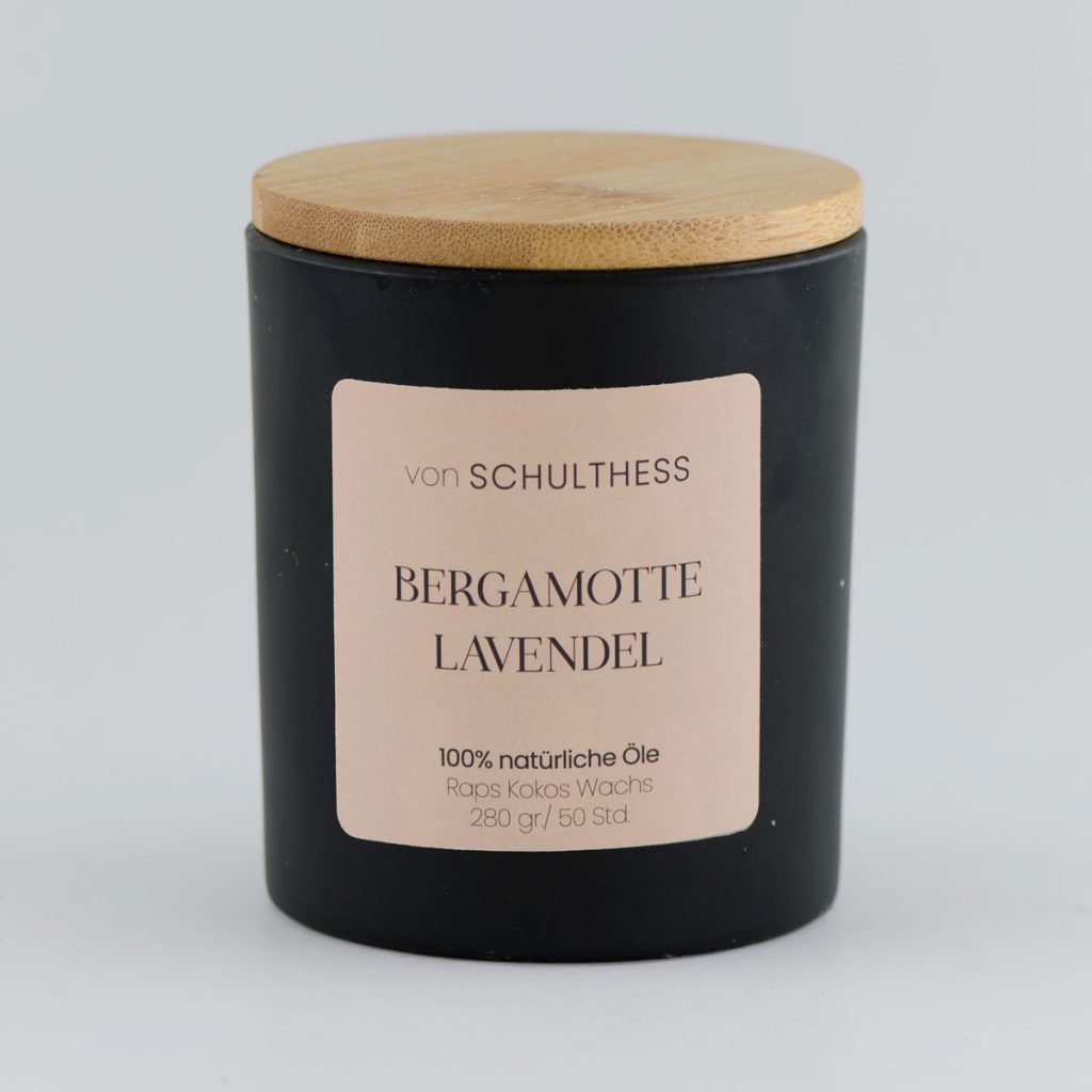 Bergamotte Lavendel - Schwarzglas gross