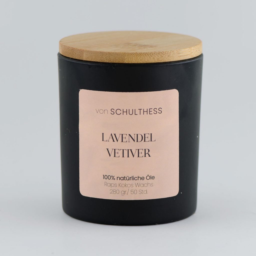 Lavendel Vetiver - Schwarzglas gross