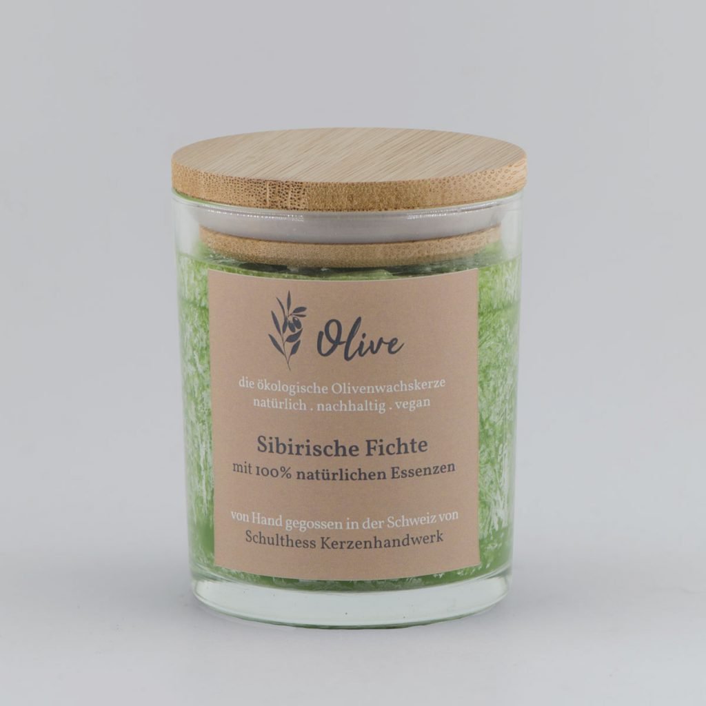 Klarglas mit Olivenwachs - Sibirische Fichte