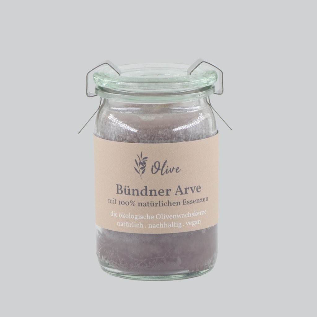 Mini Weckglas mit Olivenwachs - Bündner Arve